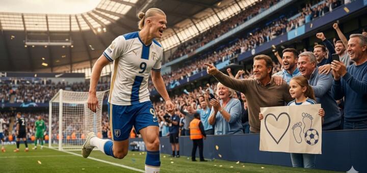 Erling Braut Haaland og familien fra Bryne