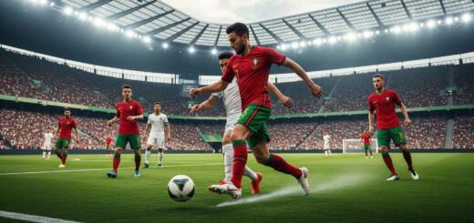 Portugals fotballteam spiller en kamp